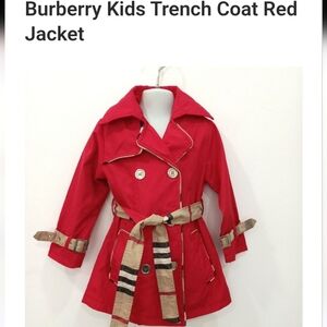 Source Unknown Kids Red Trench Coat